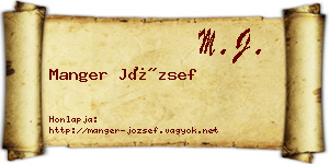 Manger József névjegykártya