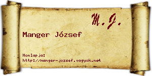 Manger József névjegykártya